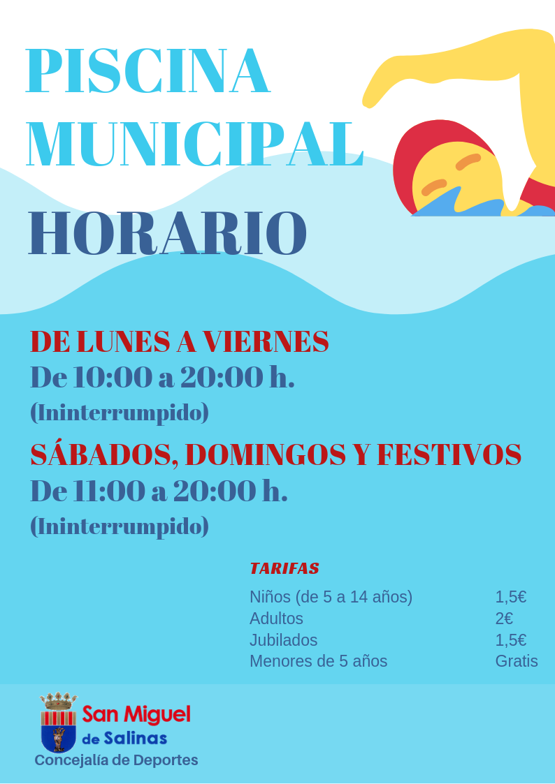 La forma Detector Perforar Horario de la Piscina Municipal – Ayuntamiento de San Miguel de Salinas