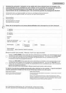 Formulario de solicitud inclusión/exclusión