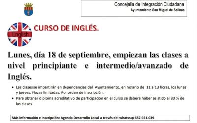CURSOS DE INGLÉS para principiantes e intermedio avanzado