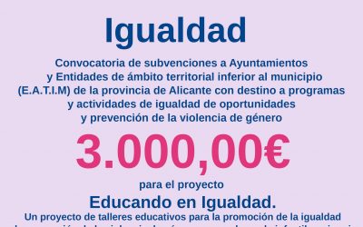 SUBVENCIONES: Talleres «Educando en Igualdad»