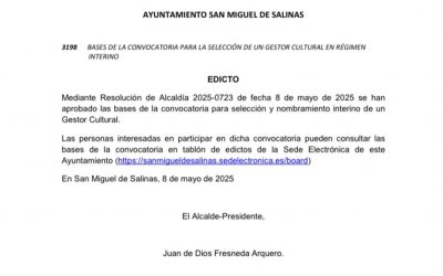 Convocatoria para Gestor/a Cultural en Régimen Interino