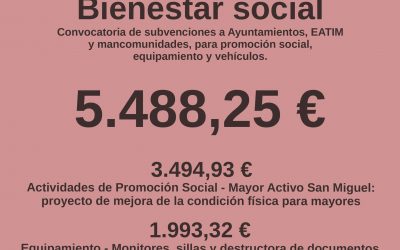 5.488,25€ subvención de la Diputación de Alicante