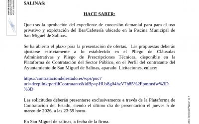 BANDO – APERTURA DE PLAZO DE LICITACIÓN